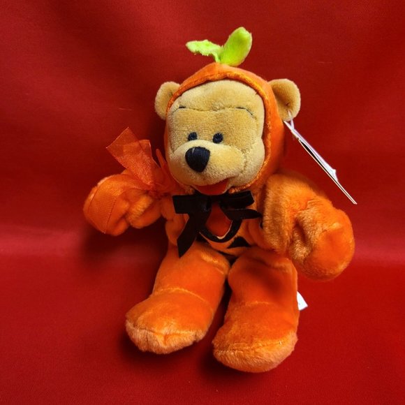 Disney Pooh in Pumpkin Suit Bean Bag Plush - Picture 4 of 12